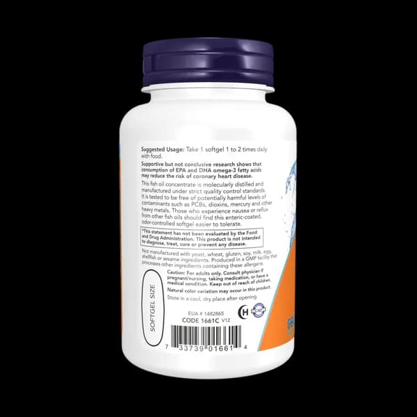 NOW Foods, Ultra Omega-3 Fish Oil, 180 Fish Softgels — تصویر ۳