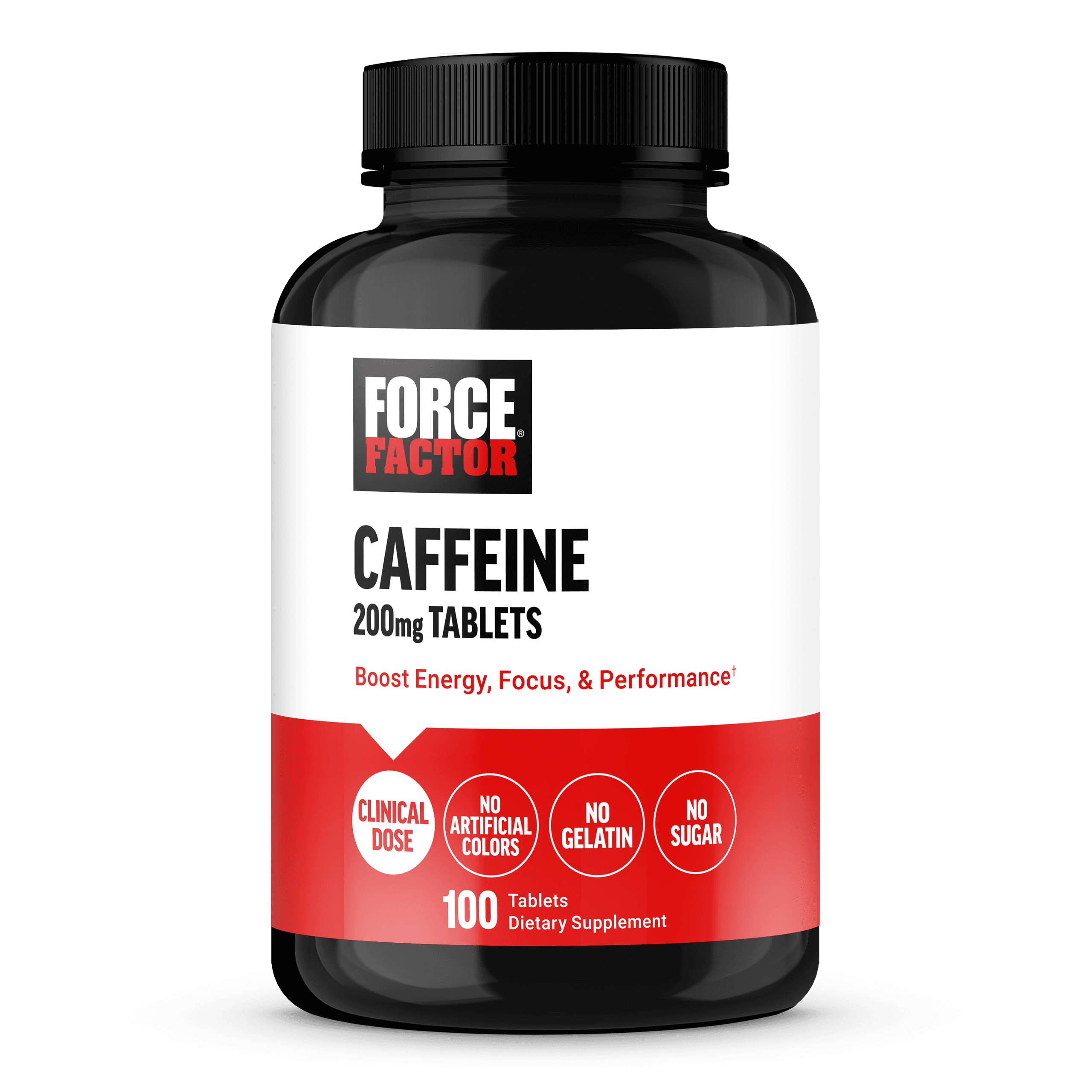قرص کافئین 200 میلی گرم فورس فکتور بسته 100 عددی (Force Factor Caffeine 200 mg 100 Tablets)