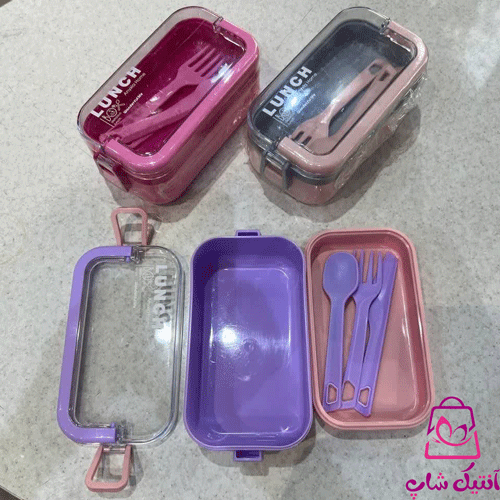 لانچ باکس یا ظرف غذا دوطبقه مستطیل — تصویر ۴
