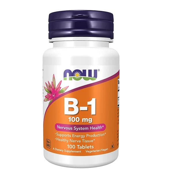 قرص ویتامین ب 1 100 میلی گرم ناو فودز بسته 100 عددی (NOW Foods B-1 100mg 100 Tablets)