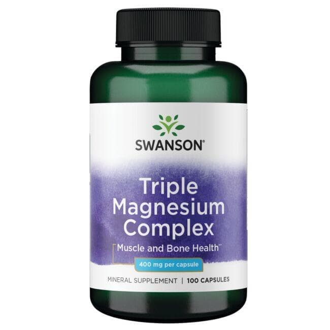 کپسول کمپلکس سه‌گانه منیزیم 400 میلی‌گرم سوانسون بسته 100 عددی (SWANSON Premium Triple Magnesium Complex 400mg)