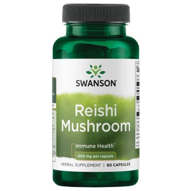 کپسول 600 میلی‌گرم سوانسون بسته 60 عددی (SWANSON Premium Full Spectrum Reishi Mushroom 600mg 60 Capsules)