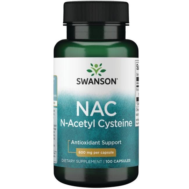 کپسول 600 میلی‌گرم سوانسون بسته 100 عددی (SWANSON Premium NAC N-Acetyl Cysteine 600mg 100 Capsules)