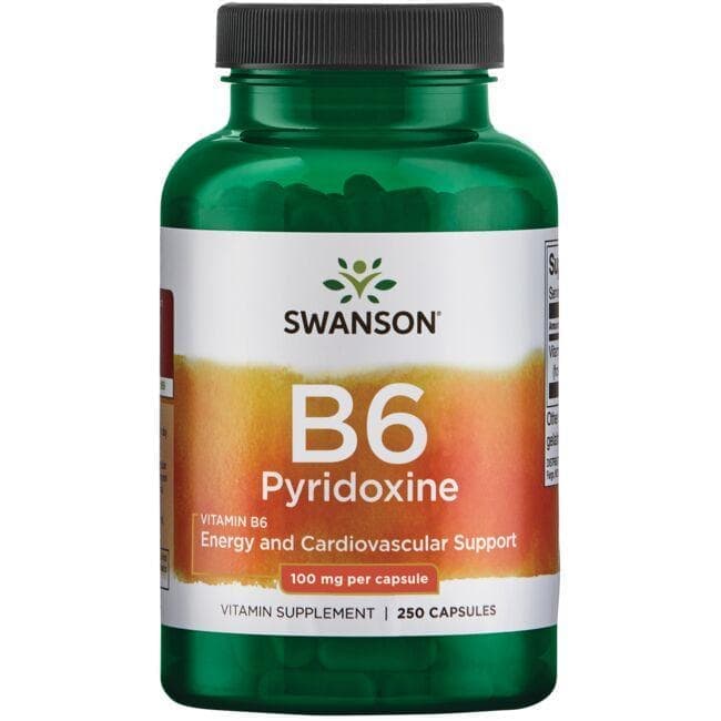 کپسول 100 میلی‌گرم سوانسون بسته 250 عددی (SWANSON Premium Vitamin B-6 Pyridoxine 100mg 250 Capsules)