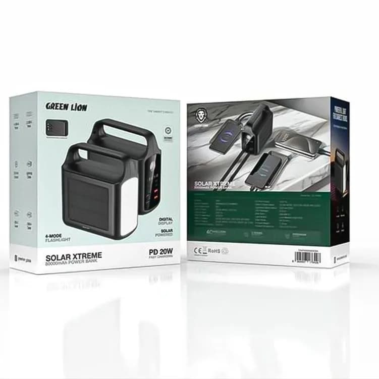 پاوربانک خورشیدی گرین لاین Solar Xtreme مدل GNPXB9S100KBK ظرفیت ۱۰۰۰۰۰ میلیآمپر ساعت — تصویر ۷