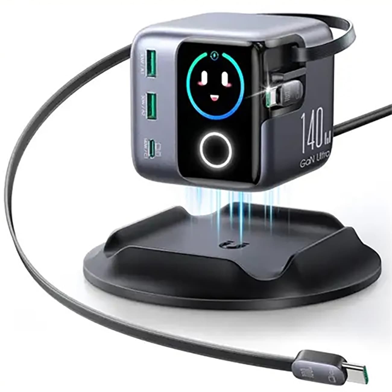 شارژر رومیزی GaN 140 وات جوی روم مدل JR-TRD01 PODIX با نمایشگر LCD — تصویر ۳