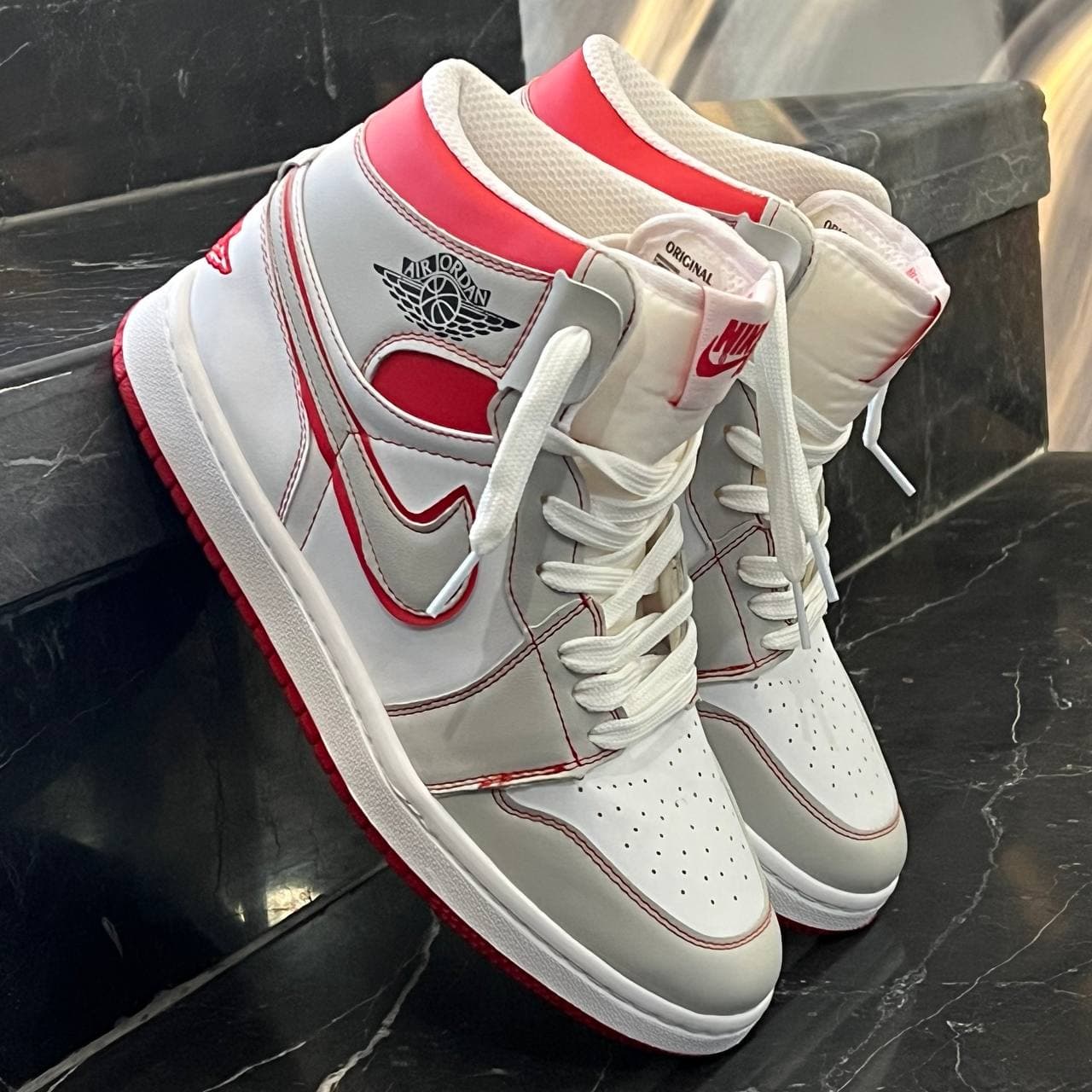 کفش کتانی مردانه جردن 1 ساقدار رد فانتوم جدید Jordan 1 High Phantom Red