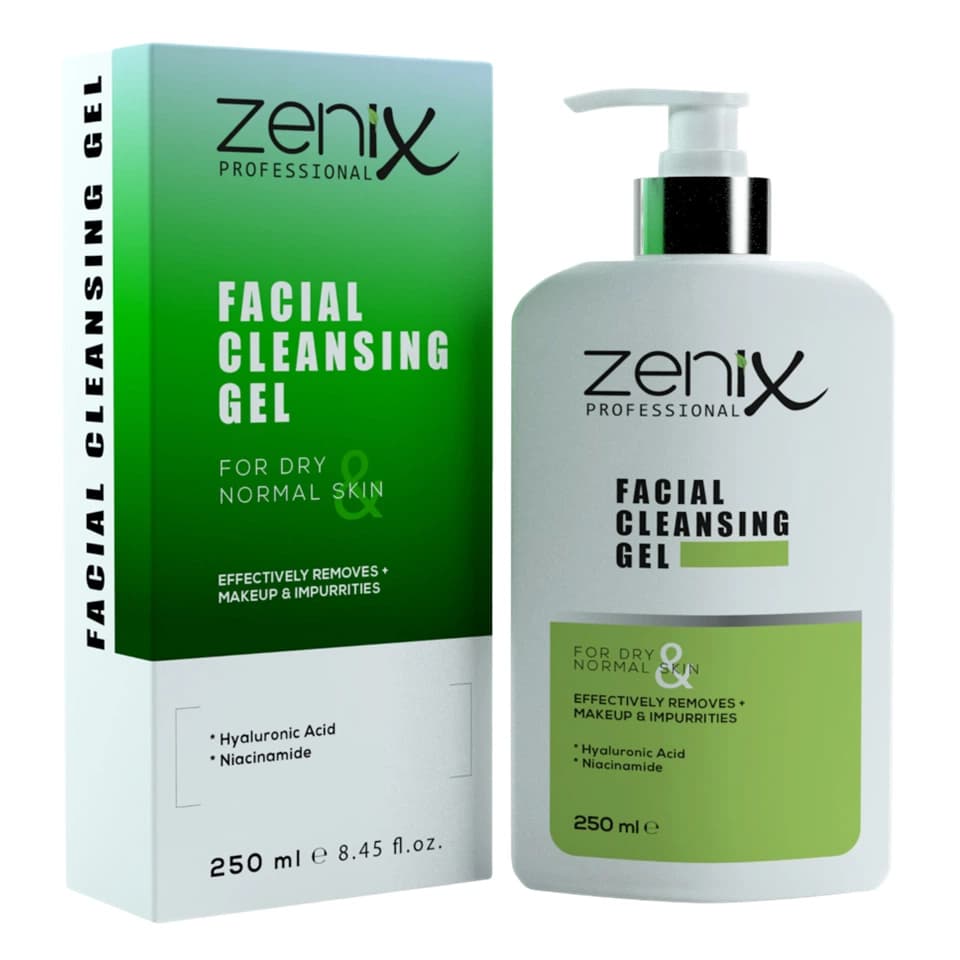 ژل شست و شوی صورت مناسب پوست های خشک و نرمال زنیکس zenix face cleaning gel for dry & normal حجم 250 میلی لیتر