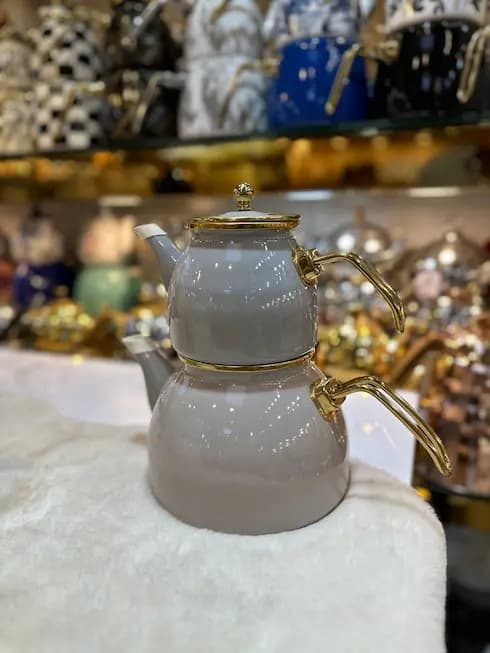 کتری قوری رنگی لعابی ساده در 6رنگ — تصویر ۳