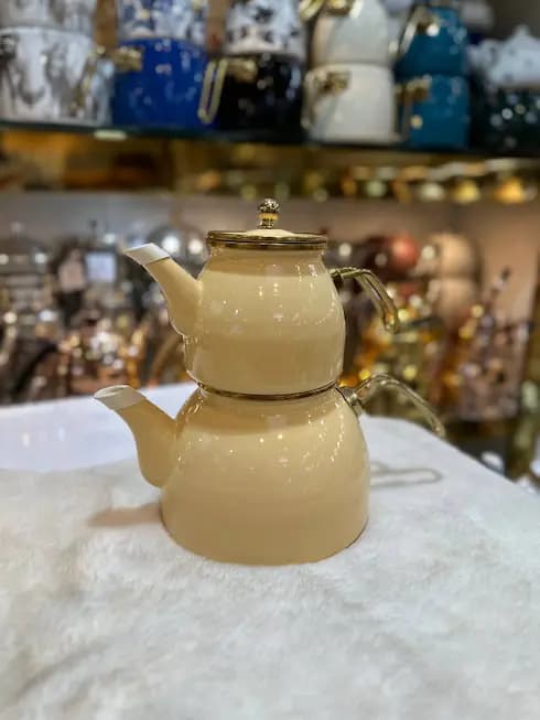 کتری قوری رنگی لعابی ساده در 6رنگ — تصویر ۵