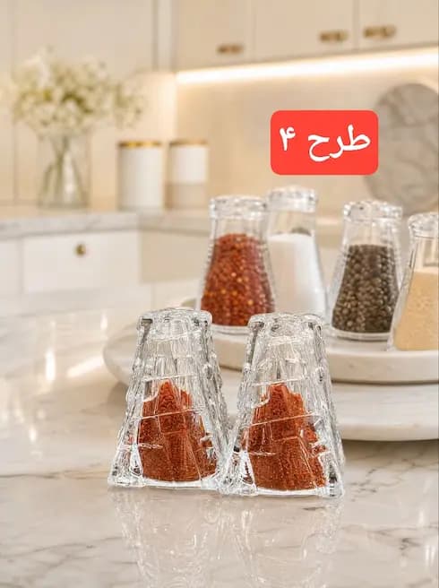 نمکپاش فلفلپاش کریستال جفتی در 4طرح — تصویر ۶
