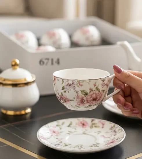فنجان نعلبکی چای خوری 7طرح