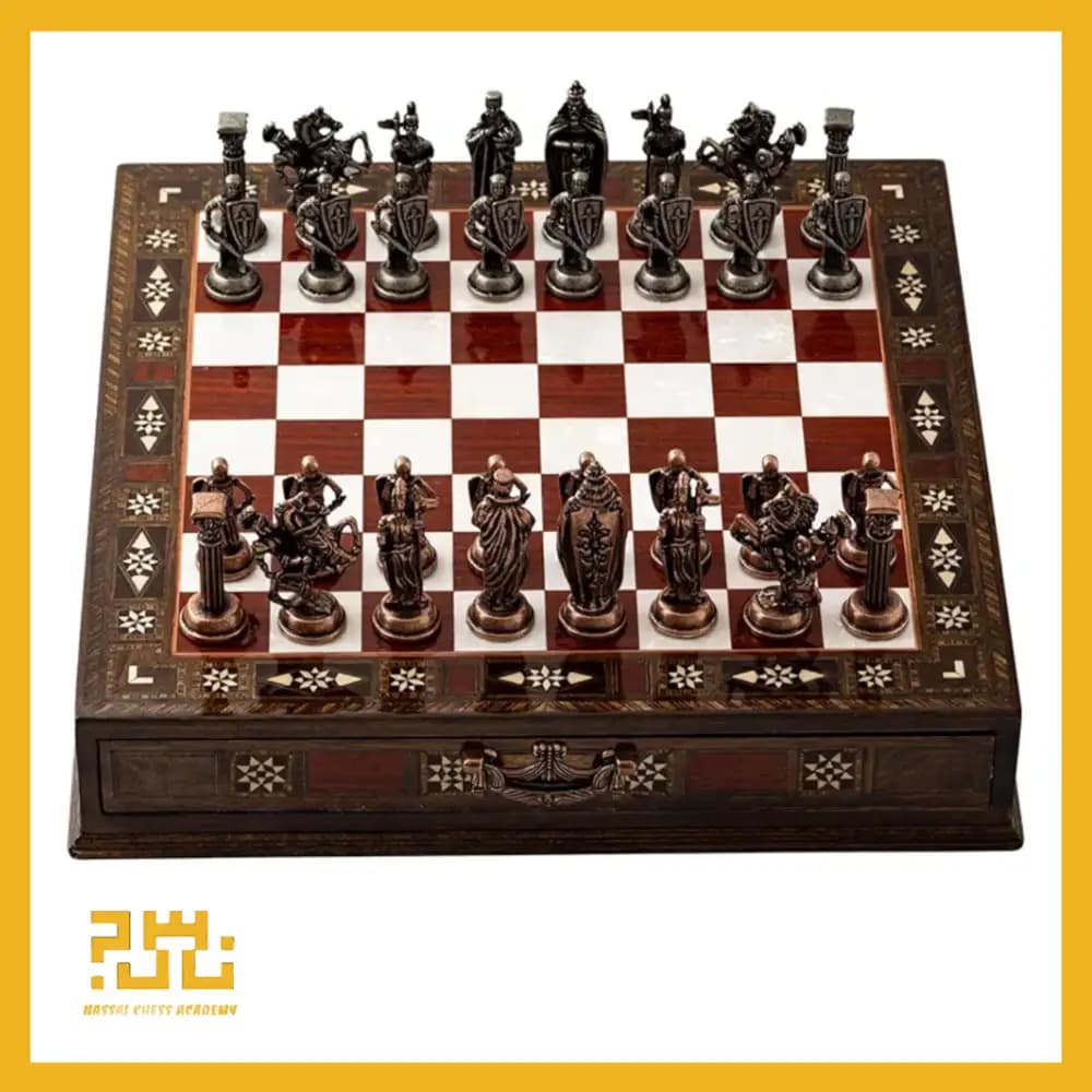 ست شطرنج چوبی با مهره‌های فلزی دست‌ساز INTERIART– نسخه لوکس — تصویر ۹
