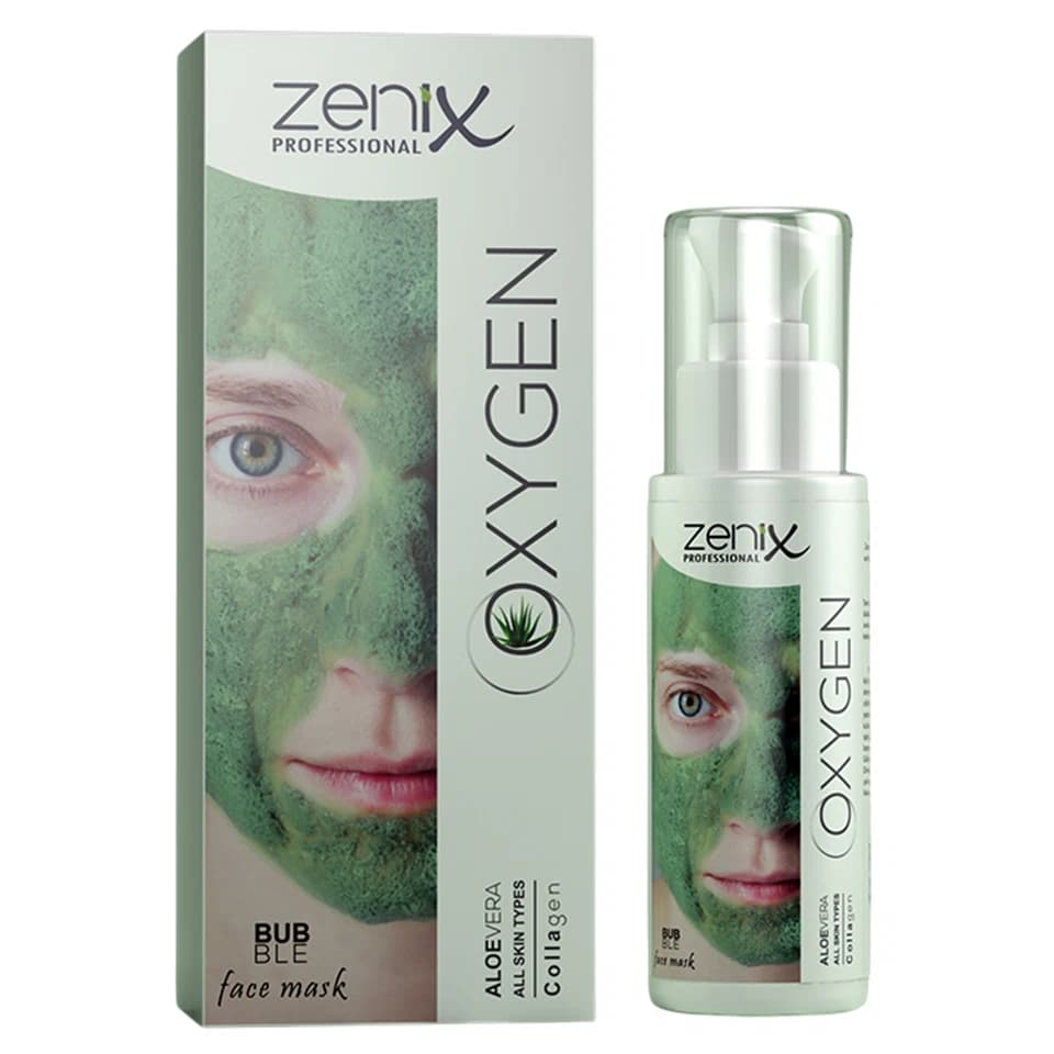 ماسک صورت فومی حاوی اکسیژن و آلوئه ورا زنیکس zenix face care mask oxygen aloe vera حجم 70 میلی لیتر
