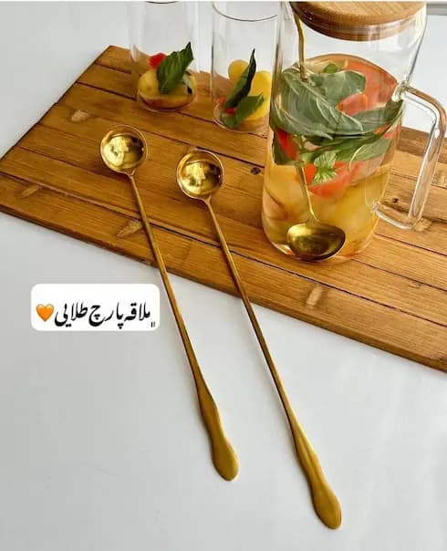 قاشق پارچ بلند در 2 رنگ طلایی و سیلور — تصویر ۳