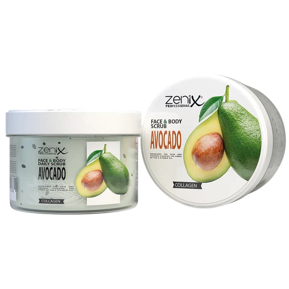 اسکراب صورت و بدن زنیکس رایحه آووکادو zenix face skin care daily scrub avocado حجم 275 میلی لیتر — تصویر ۲