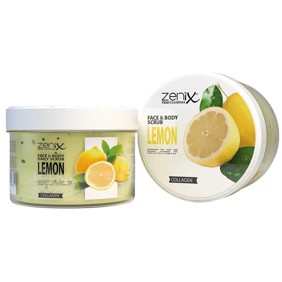 اسکراب صورت و بدن زنیکس رایحه لیمو zenix face skin care daily scrub lemon حجم 275 میلی لیتر