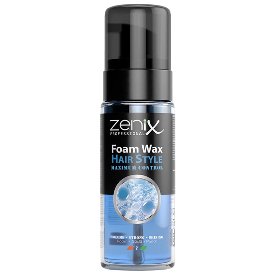 واکس مو فومی حجم دهنده و براق کننده زنیکس zenix men series hair style wax foam volume strong shine حجم 150 میلی لیتر