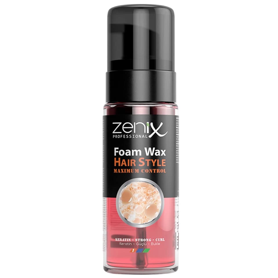 واکس مو فومی کراتینه فرکننده زنیکس zenix men series hair style wax foam keratin strong curl حجم 150 میلی لیتر