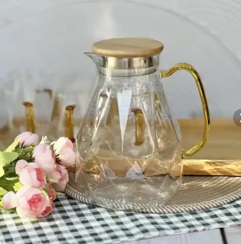 ست پارچ و لیوان شیشه‌ ای همراه سینی 8پارچه — تصویر ۳
