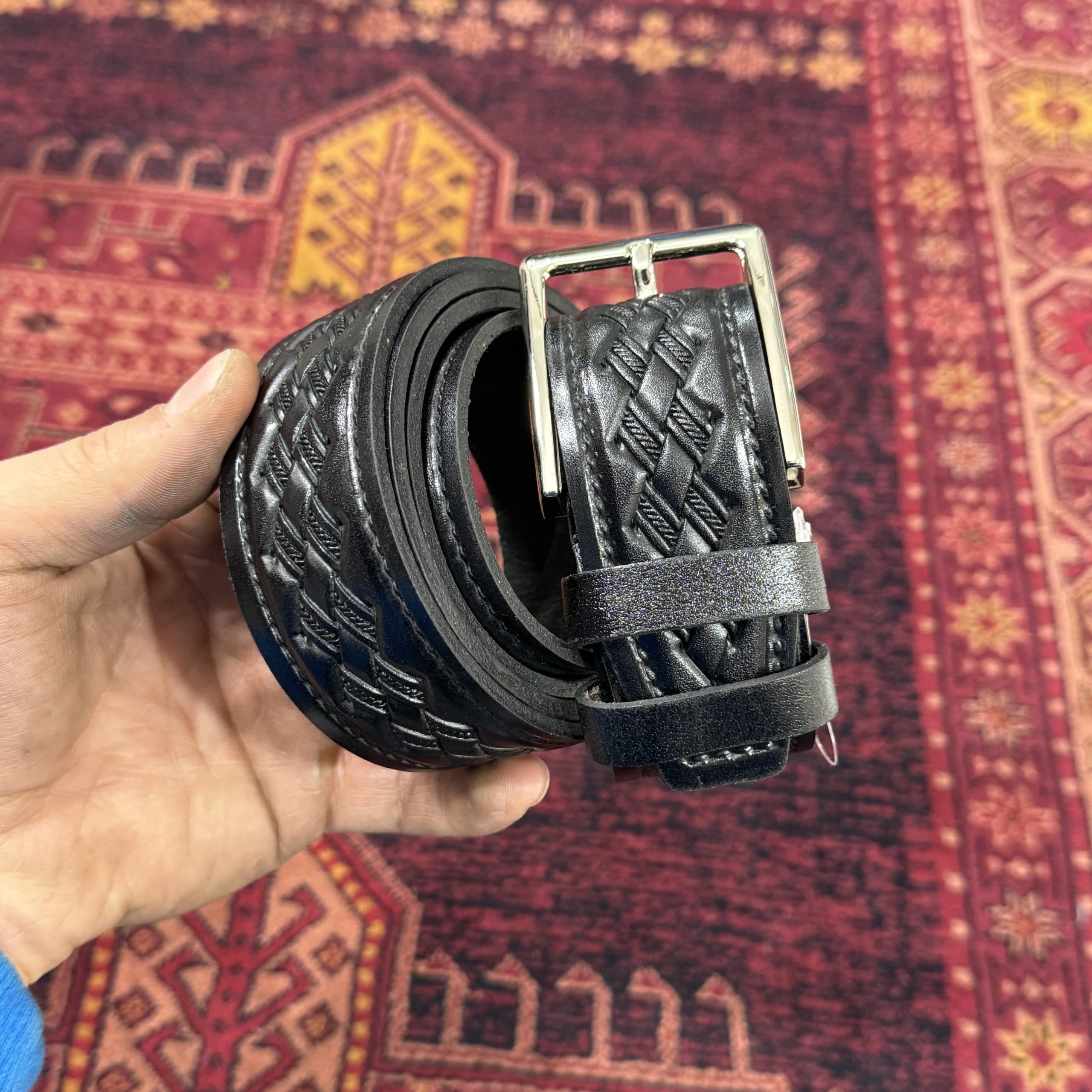 کمربند چرم طرح دار مردانه — تصویر ۲