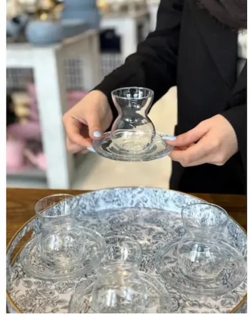 فنجان نعلبکی پیرکس 6 نفره ترک — تصویر ۲