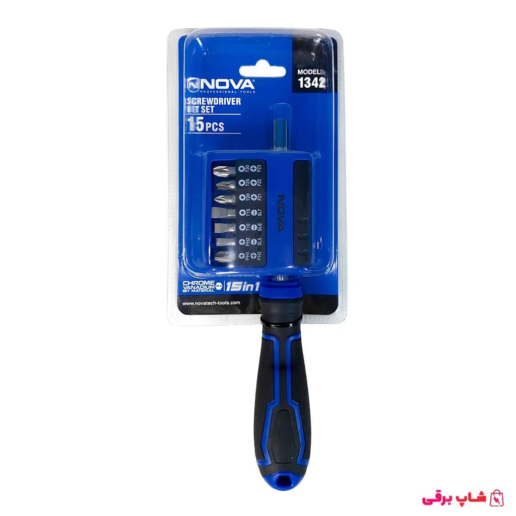 ست بیت و پیچ گوشتی 15 عددی نووا 1342