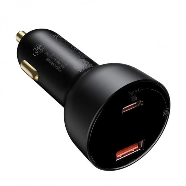 شارژر فندکی فست شارژ 100 وات بیسوس مدل CCZX-01 دو پورت — تصویر ۳