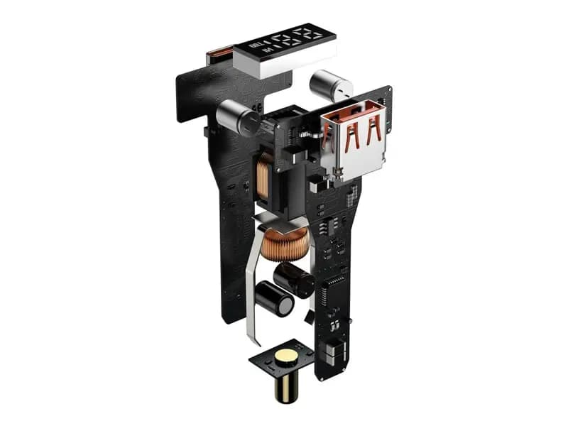 شارژر فندکی فست شارژ 100 وات بیسوس مدل CCZX-01 دو پورت — تصویر ۷