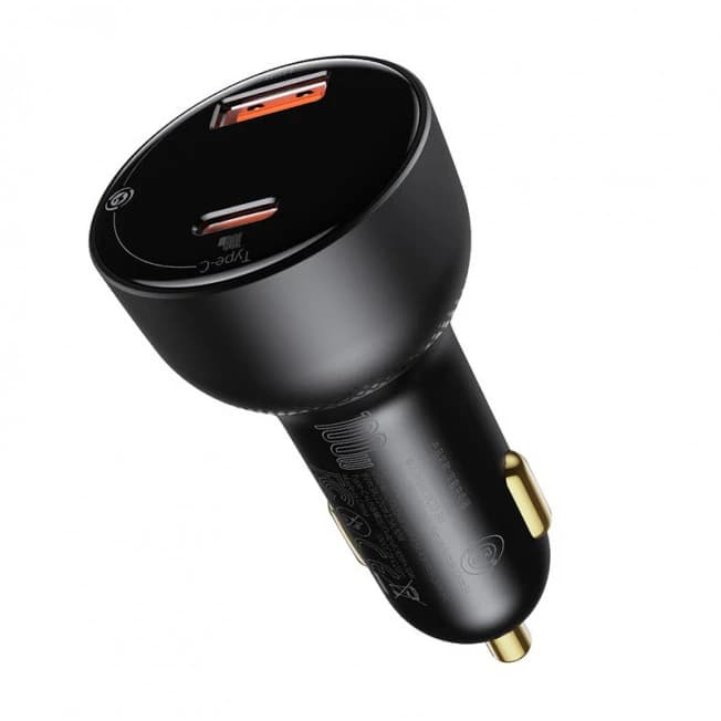 شارژر فندکی فست شارژ 100 وات بیسوس مدل CCZX-01 دو پورت — تصویر ۲