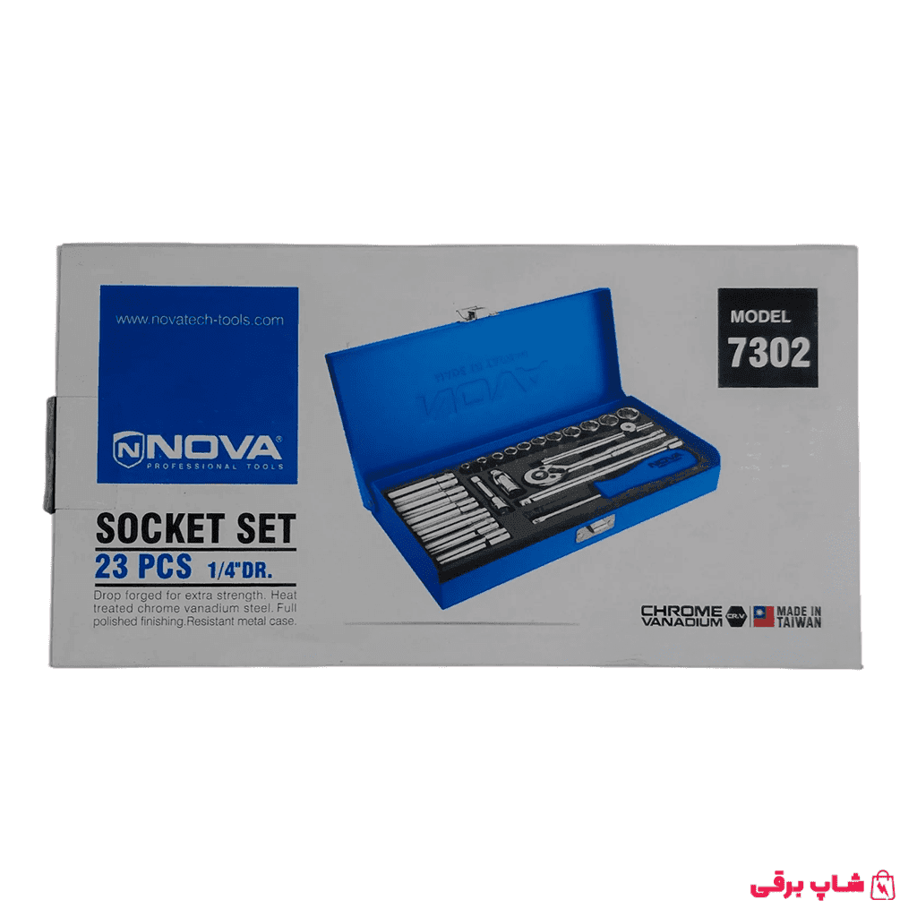 جعبه آچار بکس نووا 23 پارچه 1-4 اینچ 7302 — تصویر ۶