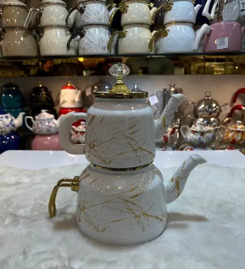 کتری و قوری درب الماسی در 4 طرح — تصویر ۲