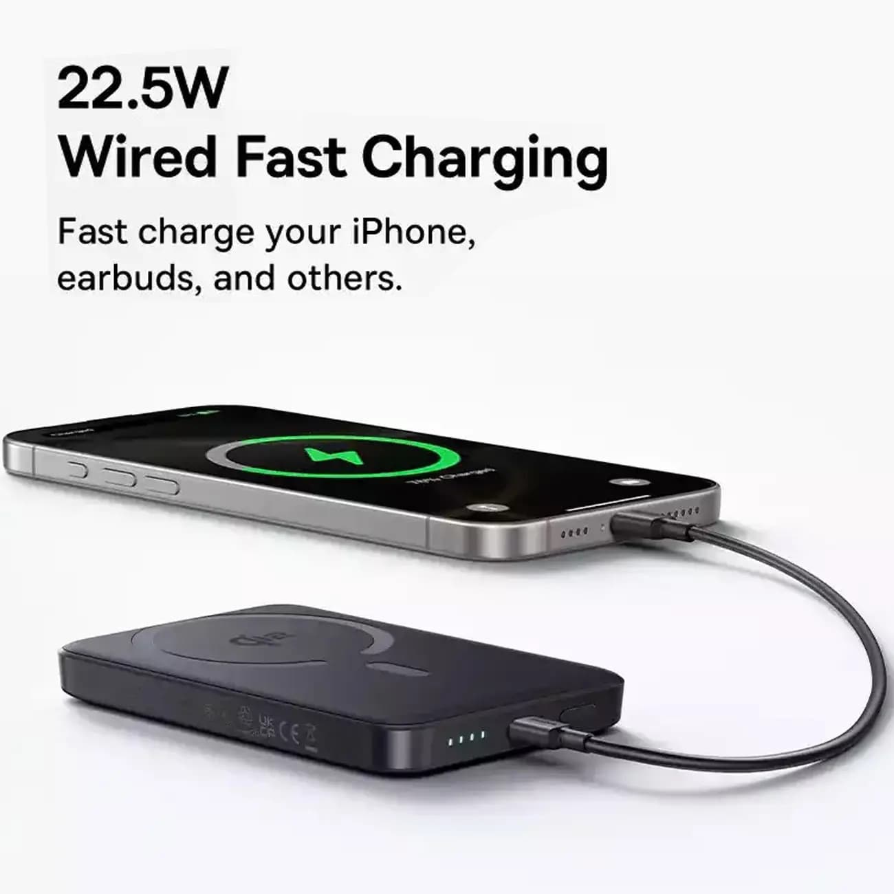پاوربانک 22.5 وات مگ‌سیف بیسوس مدل EnerFill FM12 Qi2 ظرفیت 10000 میلی‌آمپر ساعت — تصویر ۹