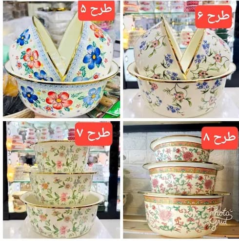 لگن لعابی طرح دار وارداتی 8 طرح — تصویر ۴