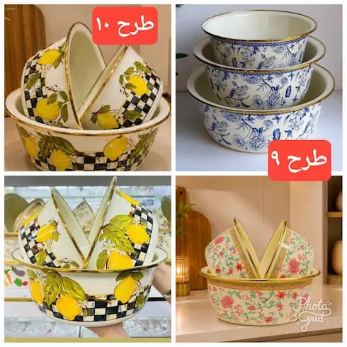 لگن لعابی طرح دار وارداتی 8 طرح — تصویر ۵