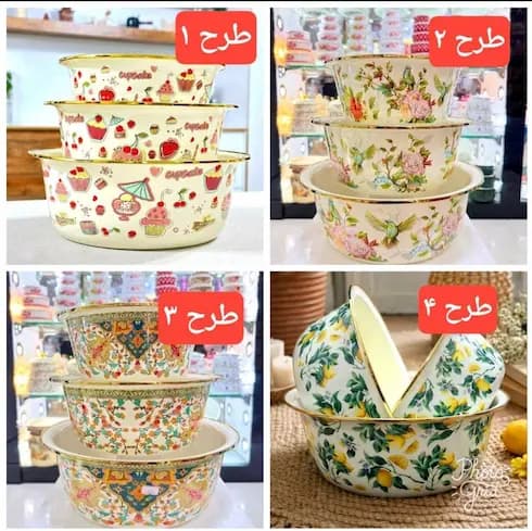 لگن لعابی طرح دار وارداتی 8 طرح — تصویر ۳