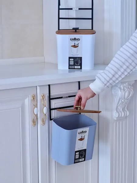 سطل آویز کابینتی با درب چوبی 5 رنگ — تصویر ۵