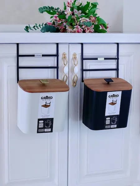 سطل آویز کابینتی با درب چوبی 5 رنگ