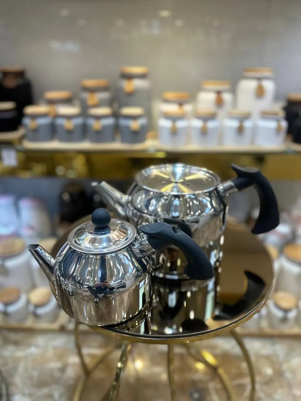 کتری قوری لوله ای تمام استیل کف چدن — تصویر ۴