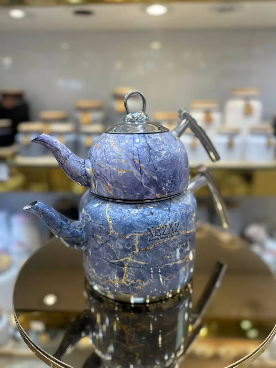 کتری قوری لوله ای طرح سنگ 2.5 لیتری مدل نزاز — تصویر ۳