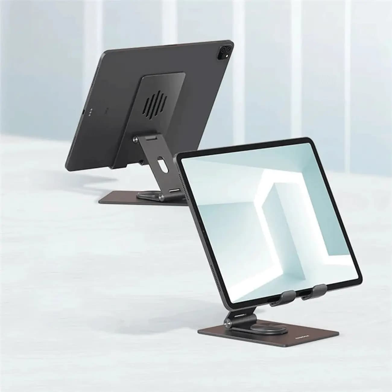 هولدر رومیزی موبایل و تبلت مومکس مدل Fold Stand KH5 چرخش ۳۶۰ درجه — تصویر ۷