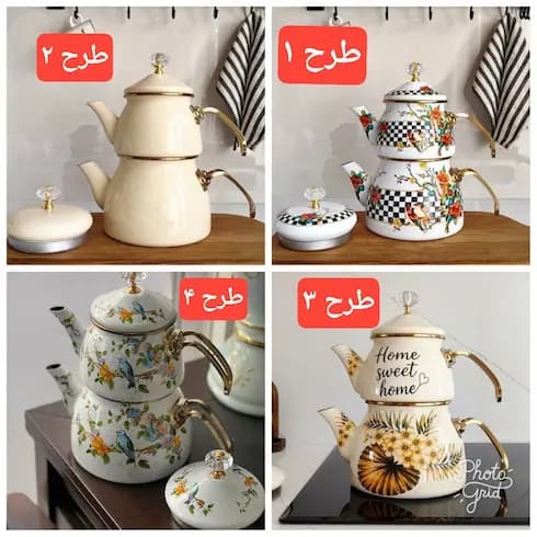 کتری قوری شیک لعابی 8 طرح — تصویر ۳