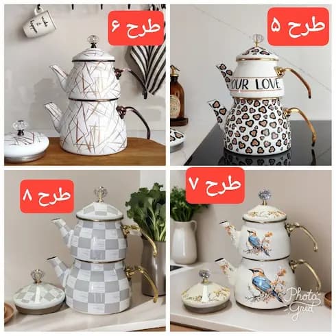 کتری قوری شیک لعابی 8 طرح — تصویر ۴