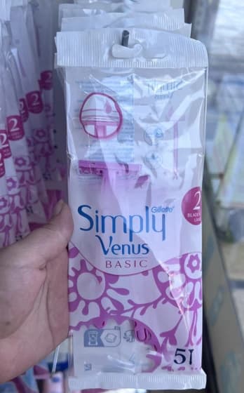 خود تراش ژیلت ونوس مدل سیمپلی بیسیک بلایدز 2 5 عددی gillette simply venus basic bldes 2 — تصویر ۲