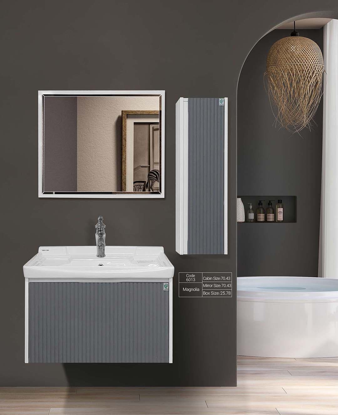 کابینت روشویی کاکتوس مدل magnoliya 70 طوسی کد 6013