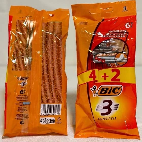 خودتراش بیک Bic مدل Sensitive جلوگیری از ایجاد حساسیت بسته 6 عددی