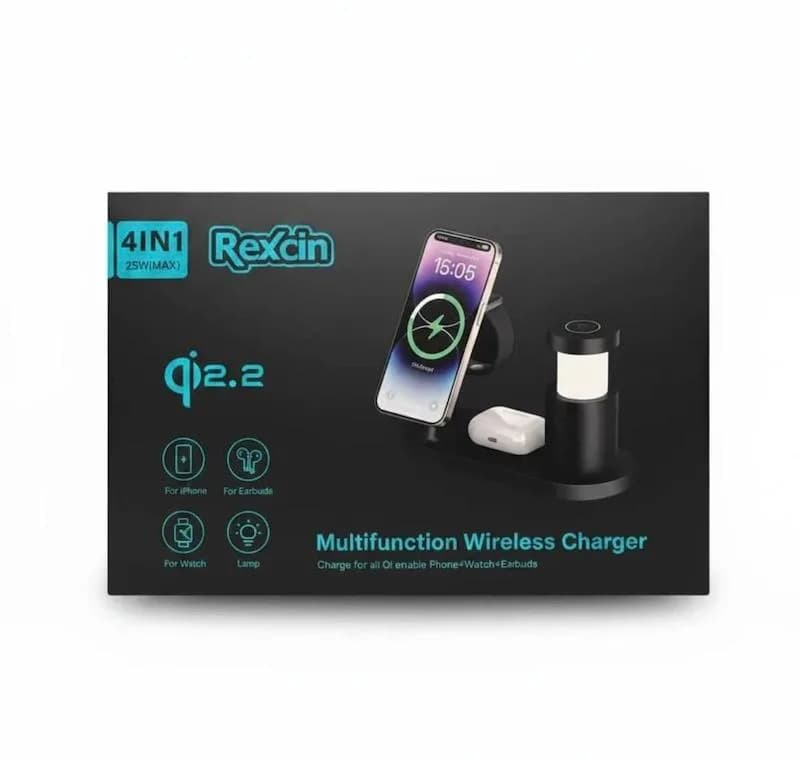 شارژر بی‌سیم 4 در 1 رکسین مدل REX-W23 — تصویر ۵