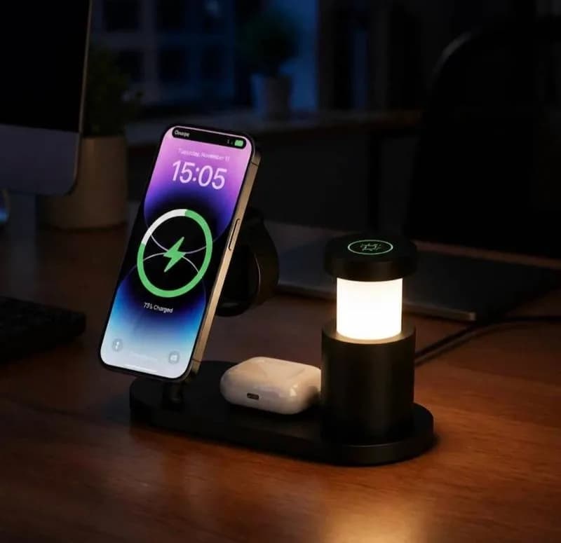 شارژر بی‌سیم 4 در 1 رکسین مدل REX-W23 — تصویر ۴
