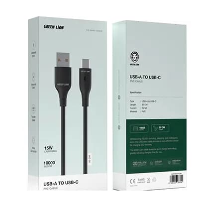 کابل شارژ سریع 30 سانتی متری گرین لاین Type-C
