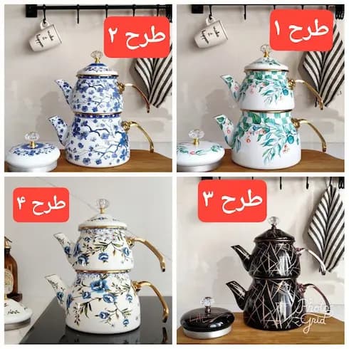 کتری قوری ترک لعابی 8 طرح — تصویر ۳
